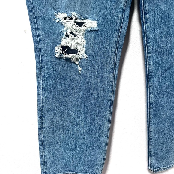 MADEWELL the perfect vintage straight vintage Blue Distressed Jeans 31 - Picture 6 of 12